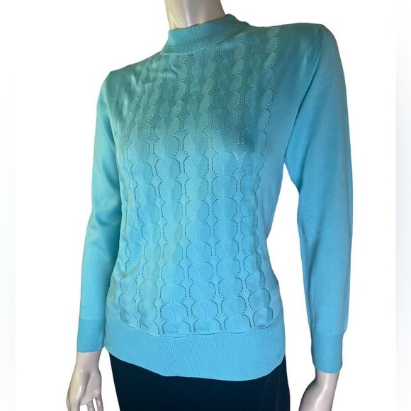 Original Beston Euatoriana Turquoise Leightweight Vintage Mock Neck Size S/M - Picture 4 of 11